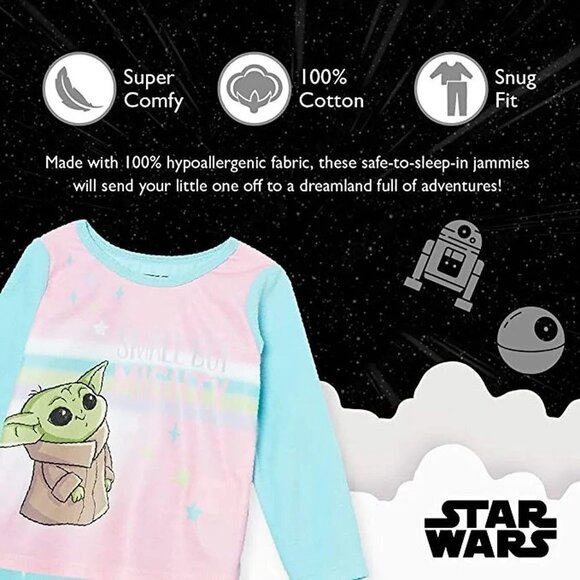 Star Wars Girls' 2-Piece Loose-Fit Pajamas Set - Picture 3 of 3